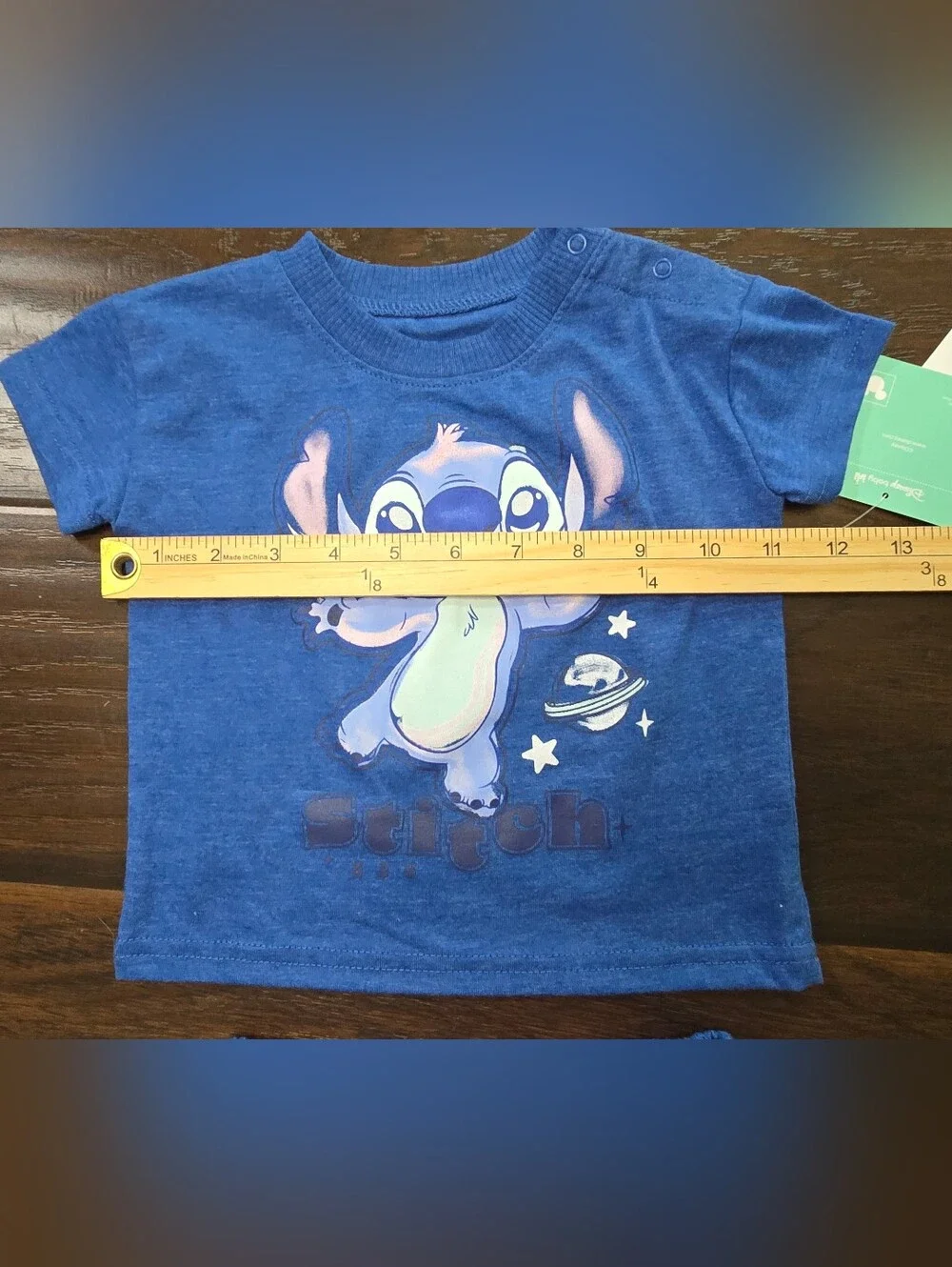 NWT Disney Stitch Boys Blue 2 Piece Short Shirt Set 6-9M